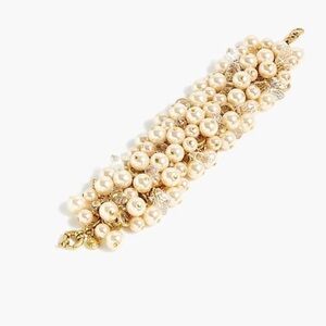 J. Crew Pearl and Crystal Cluster Bracelet